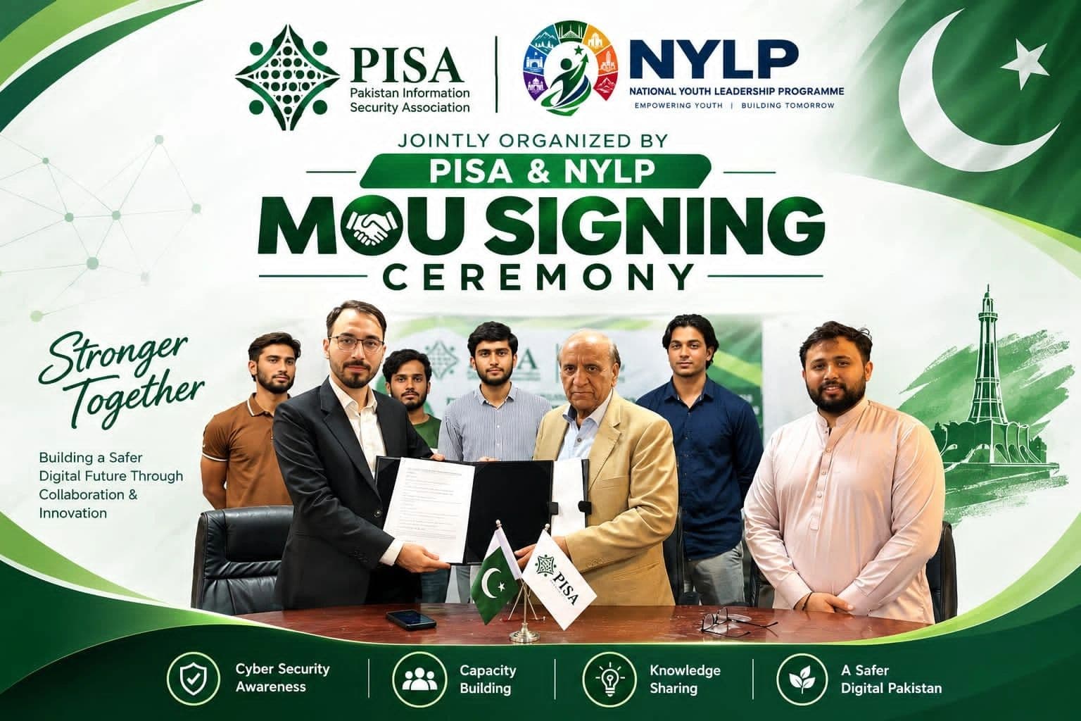NYLP and PISA representatives at a memorandum of understanding signing ceremony