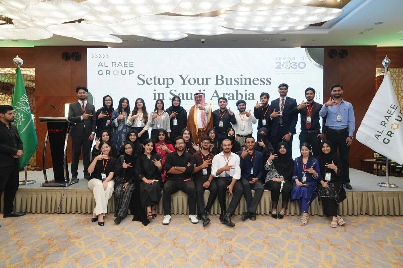 Young people and partners gathered at a business development event
